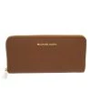 Michael Kors Brown Leather Jet Set Travel Continental Wallet For Women