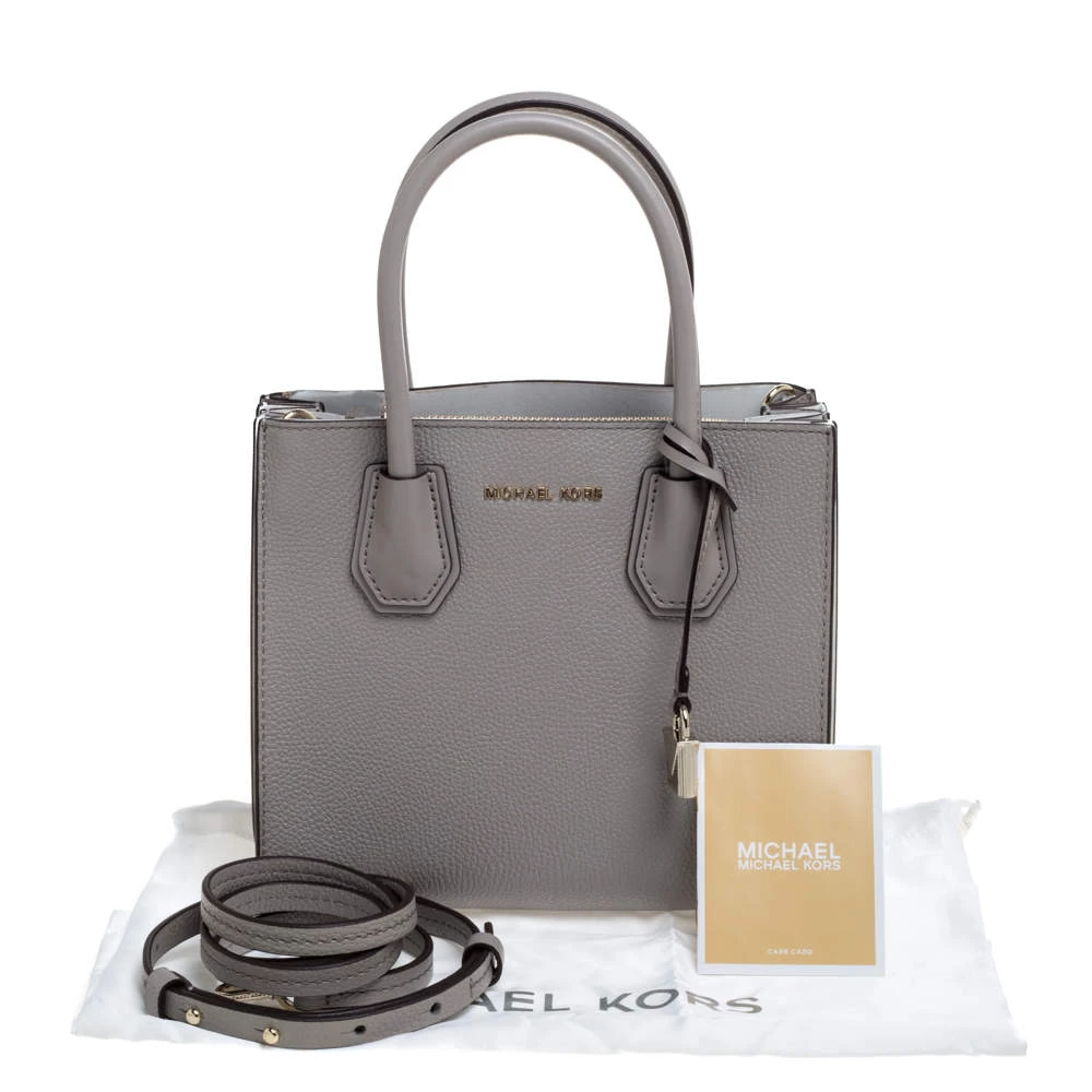 Michael Kors Grey/White Leather Mercer Tote For Women - Image 9