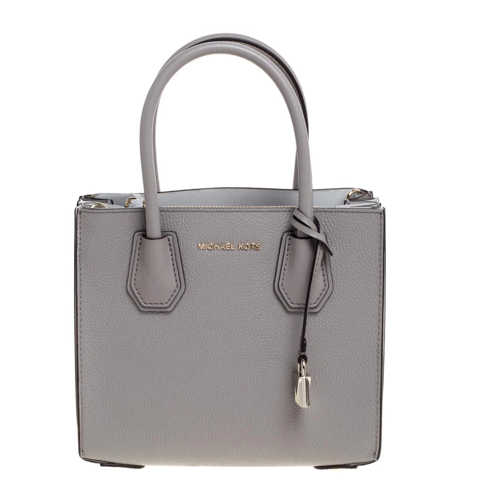 Michael Kors Grey/White Leather Mercer Tote For Women