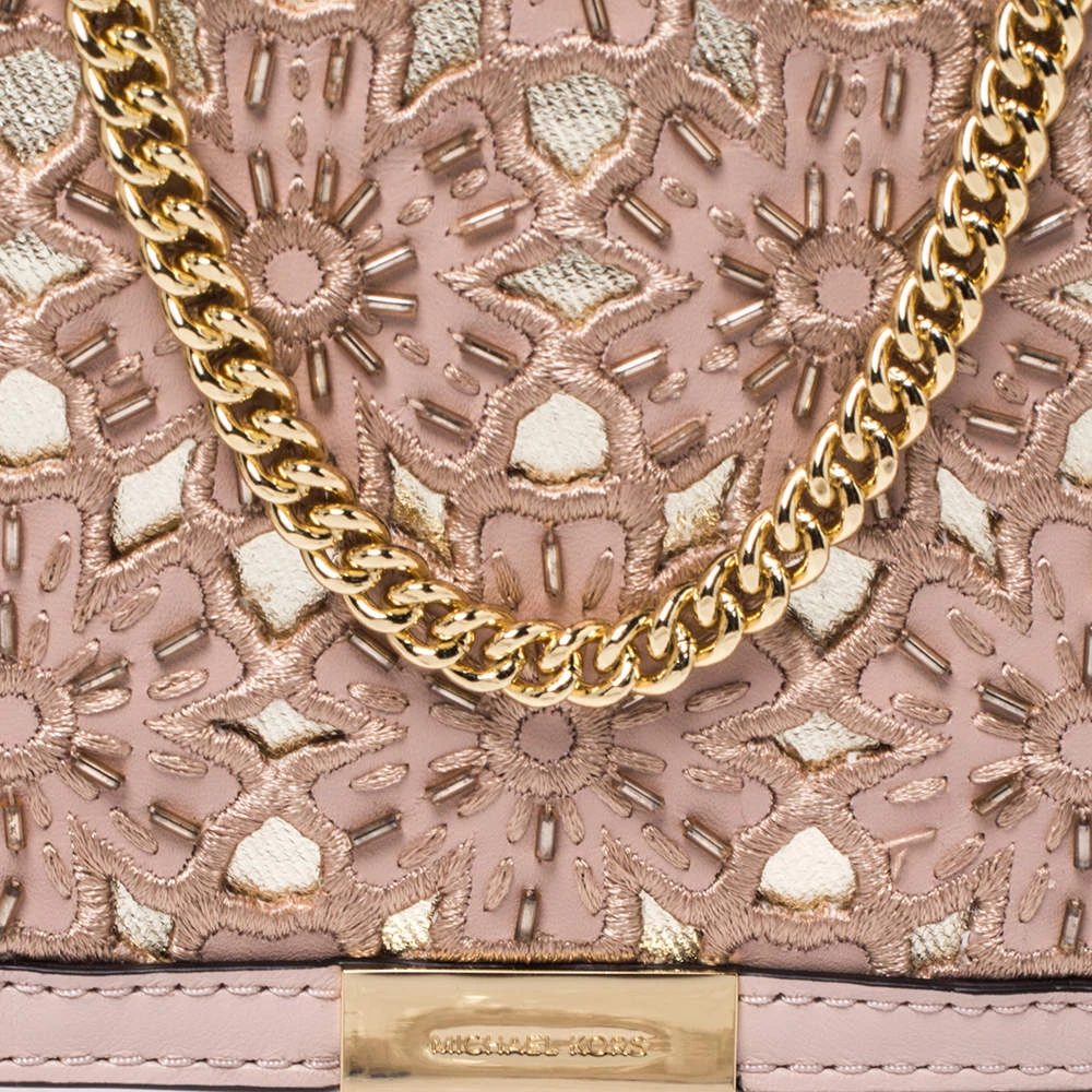 Michael Kors Soft Pink Leather Medium Gusset Jade Shoulder Bag For Women - Image 5