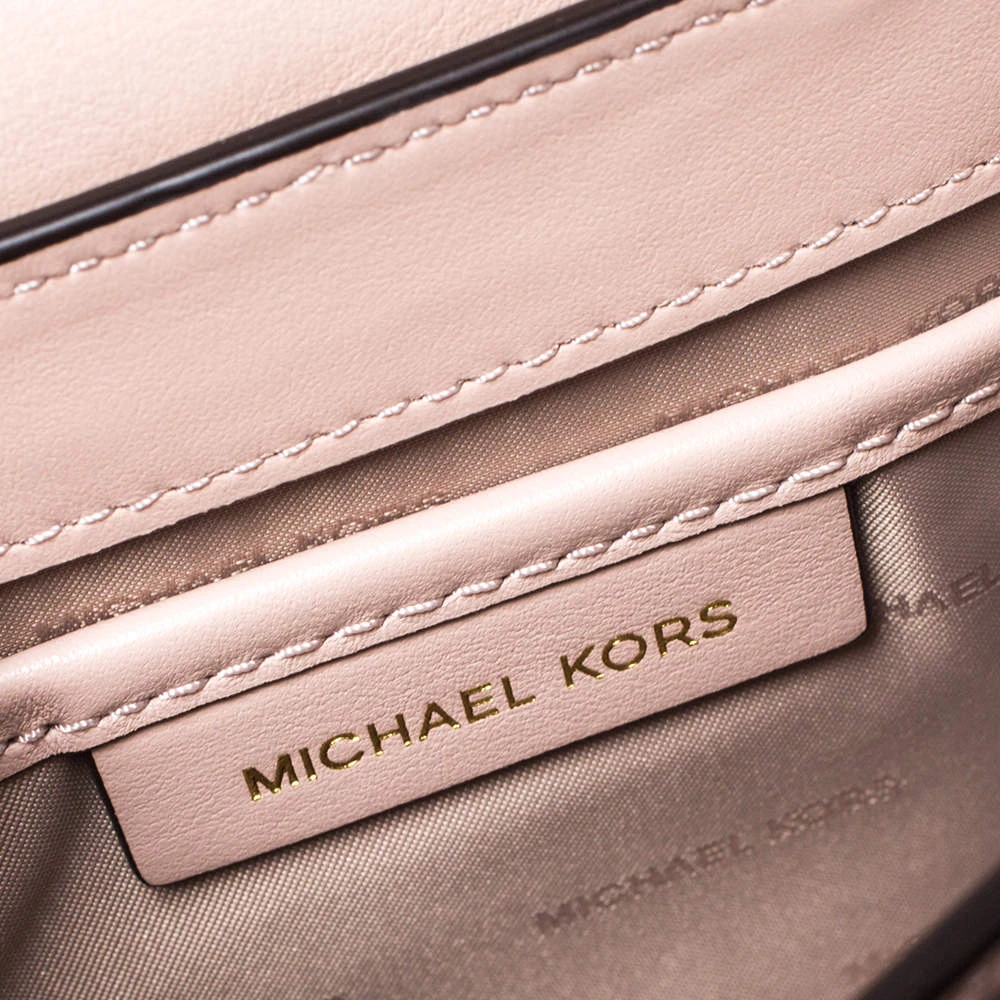 Michael Kors Soft Pink Leather Medium Gusset Jade Shoulder Bag For Women - Image 8