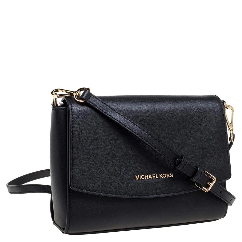 Michael Kors Black Leather Medium Ellis Crossbody Bag For Women - Image 3
