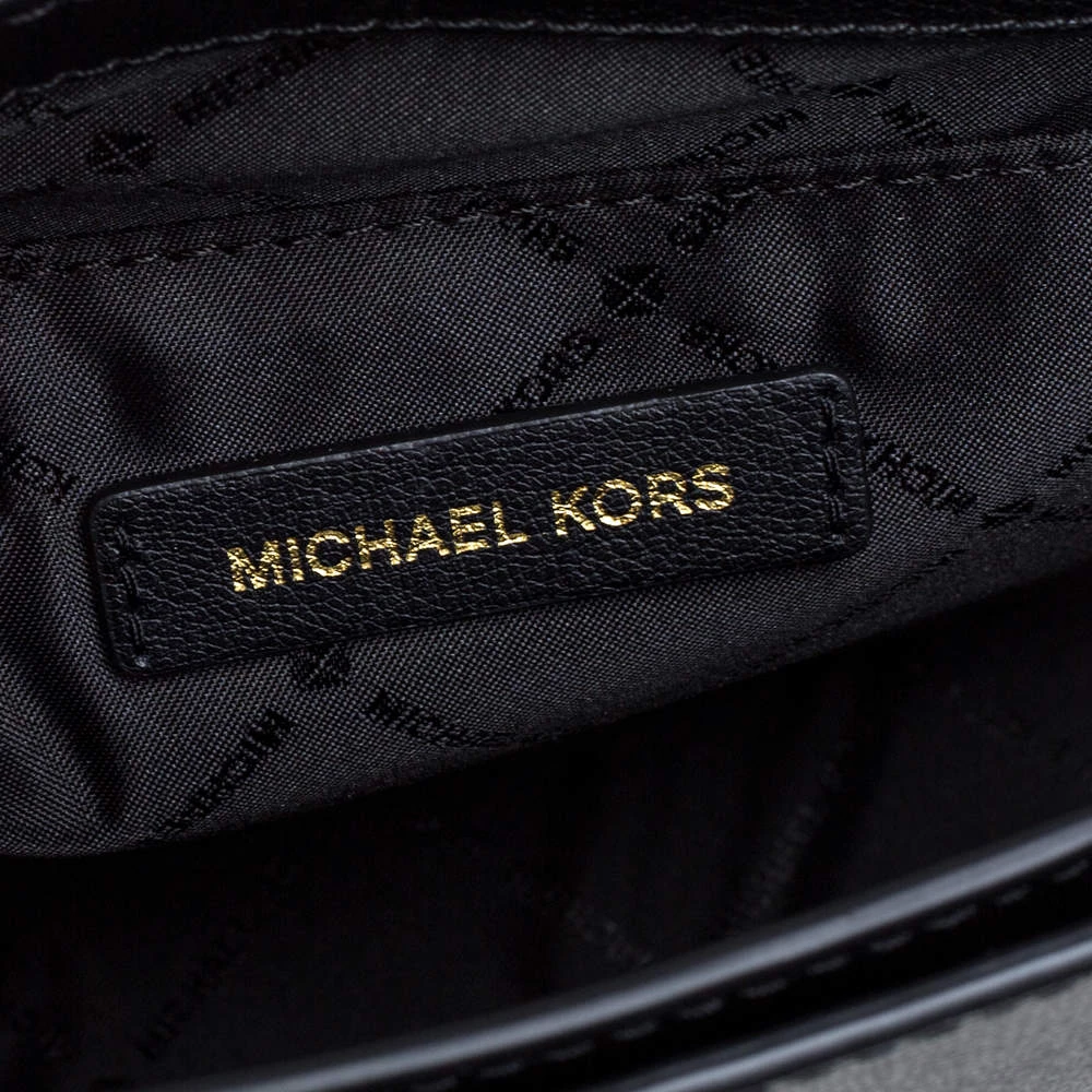 Michael Kors Black Leather Medium Ellis Crossbody Bag For Women - Image 8