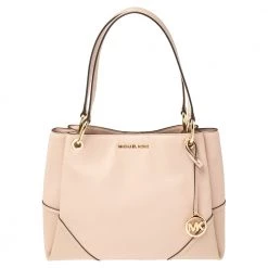 Michael Kors Pink Leather Medium Nicole Shoulder Bag For Women
