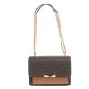 Michael Kors Beige/Tan Monogram Coated Canvas And Leather Jade Shoulder Bag For Women