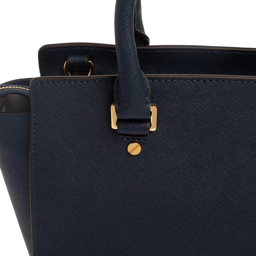 Michael Michael Kors Navy Blue Leather Medium Selma Satchel For Women - Image 6