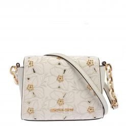 Michael Kors White Leather Studded Sofia Shoulder Bag For Women