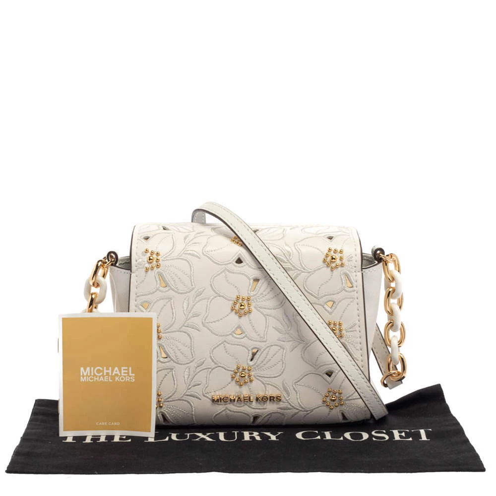 Michael Kors White Leather Studded Sofia Shoulder Bag For Women - Image 11