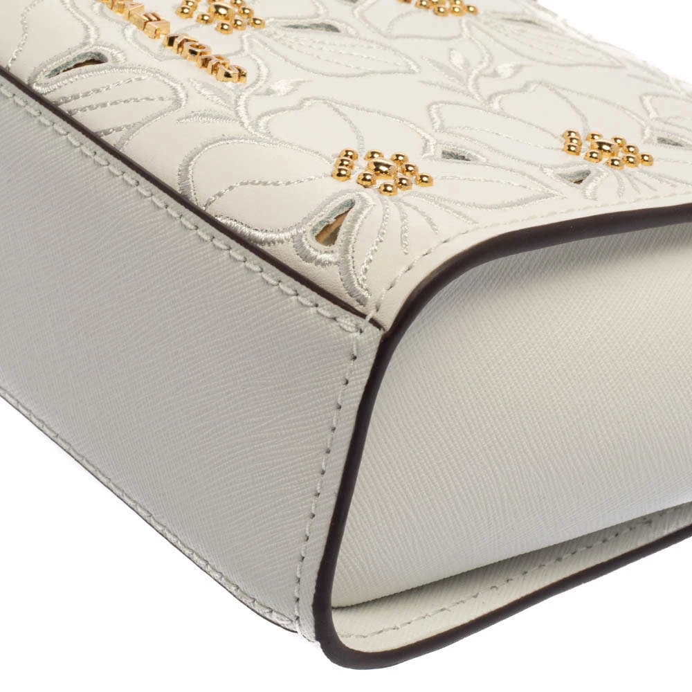 Michael Kors White Leather Studded Sofia Shoulder Bag For Women - Image 13