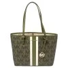 Michael Kors Green/Brown Signature Canvas Medium Carryall Tote For Women