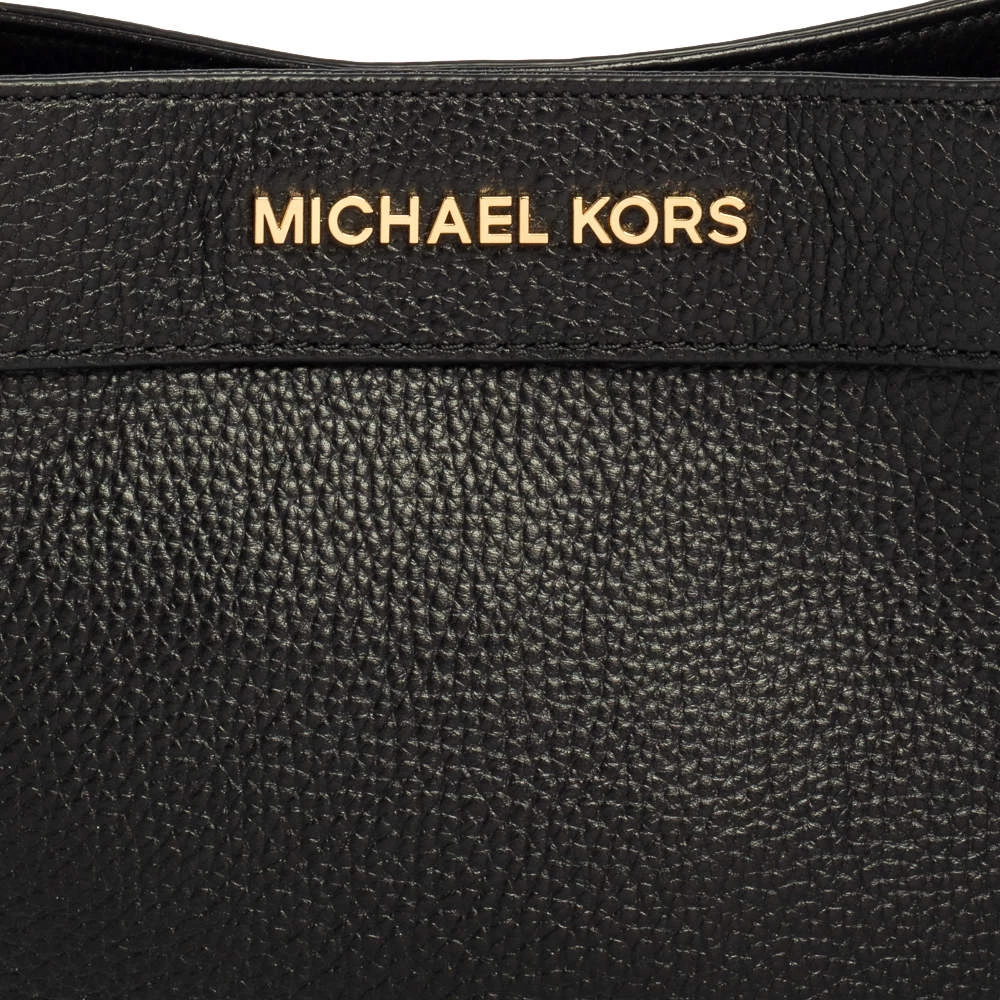 Michael Kors Black Leather Medium Jet Set Chain Shoulder Bag For Women - Image 5
