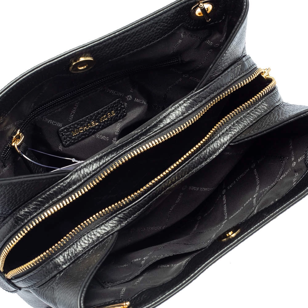 Michael Kors Black Leather Medium Jet Set Chain Shoulder Bag For Women - Image 7