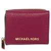 Michael Kors Pink Leather Trifold Card Case Wallet For Women