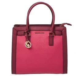 Michael Kors Raspberry/Red Leather Dillon Tote For Women