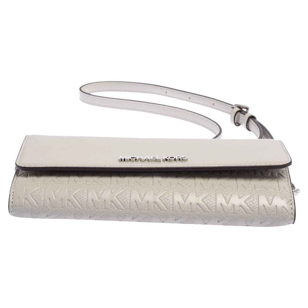 Michael Kors Grey Leather Jet Set Wallet On Chain For Women - Image 6