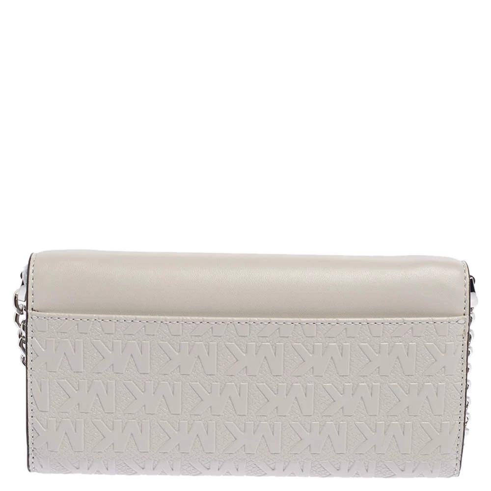 Michael Kors Grey Leather Jet Set Wallet On Chain For Women - Image 4