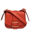 Michael Kors Orange Leather Maxine Saddle Bag For Women