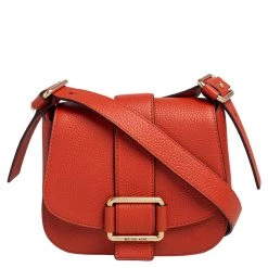 Michael Kors Orange Leather Maxine Saddle Bag For Women