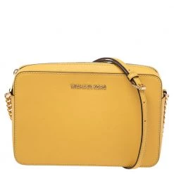 Michael Kors Butter Yellow Leather Camera Crossbody Bag For Women
