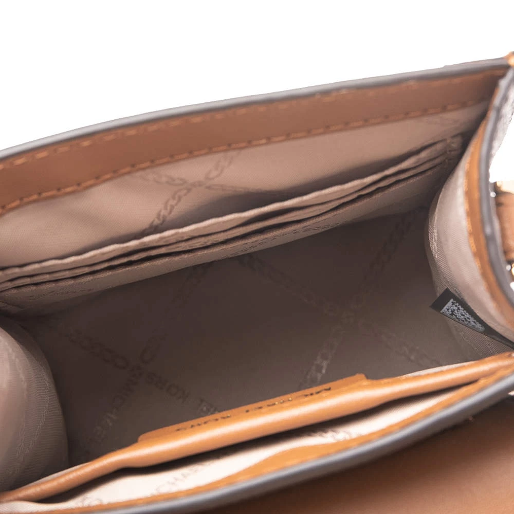 Michael Kors Brown Signature Coated Canvas And Leather Small Grace Crossbody Bag For Women - Image 7