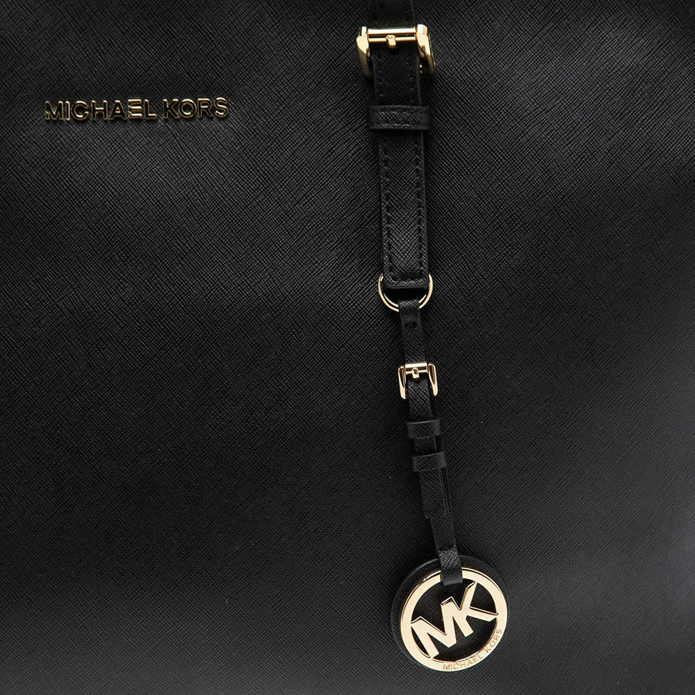 MICHAEL Michael Kors Black Leather Large Jet Set Tote For Women - Image 5