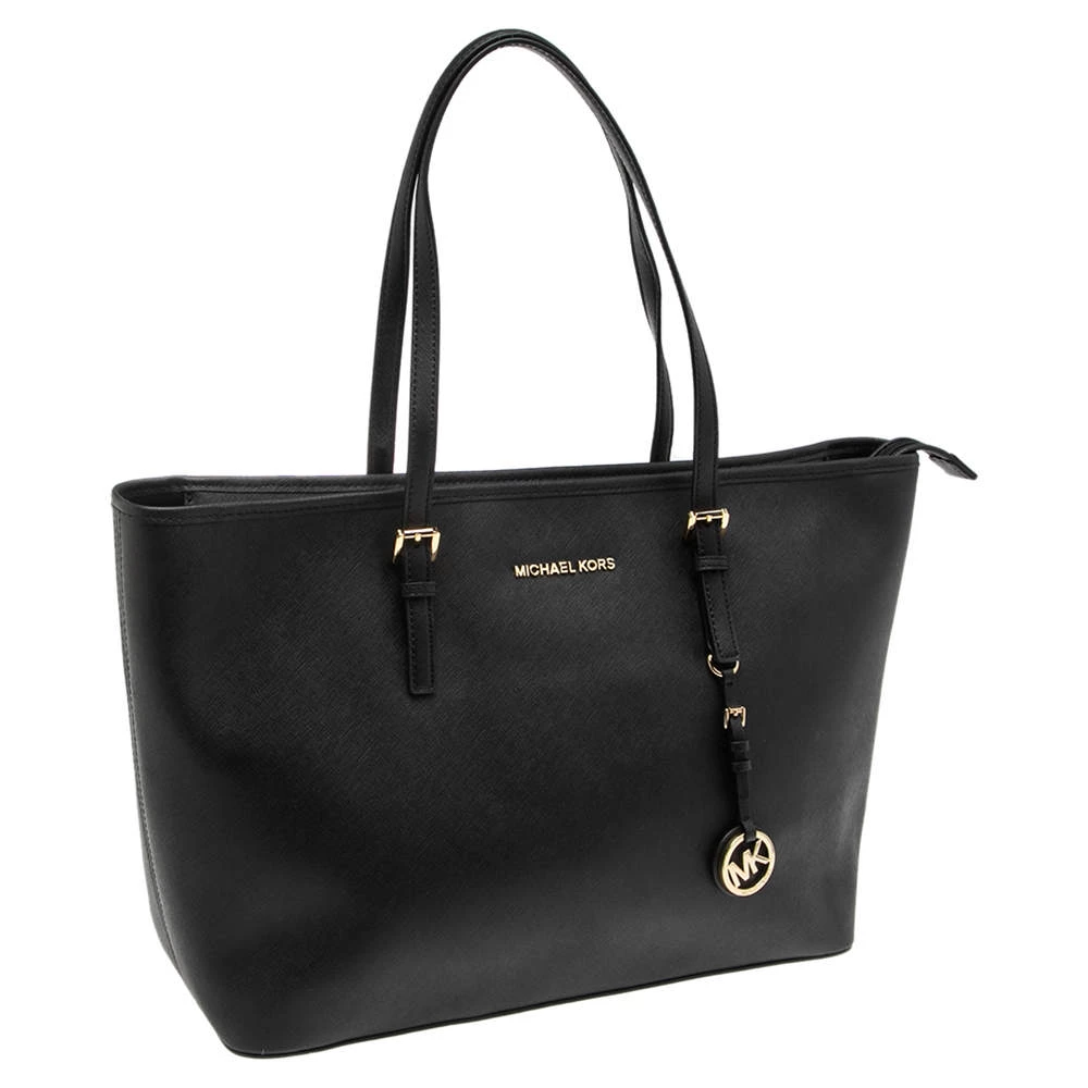 MICHAEL Michael Kors Black Leather Large Jet Set Tote For Women - Image 3