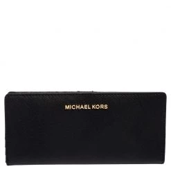 Michael Kors Black Saffiano Leather Bifold Wallet For Women