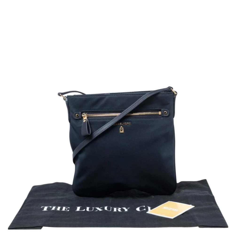 Michael Kors Navy Blue Nylon Large Kelsey Messenger Bag For Women - Image 9