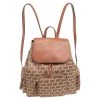 Michael Kors Brown Signature Canvas And Leather Large Abbey Backpack For Women