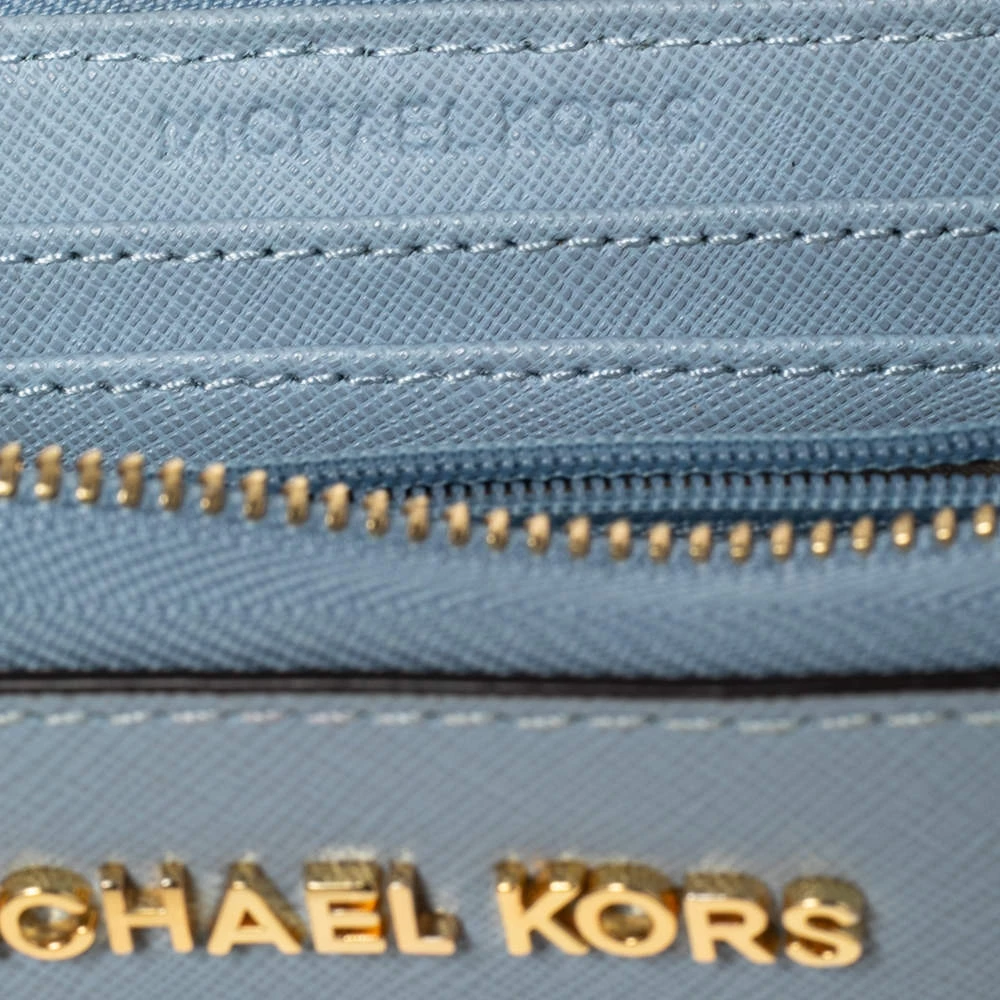 Michael Kors Two-Tone Leather Zip Around Wristlet Wallet For Women - Image 8