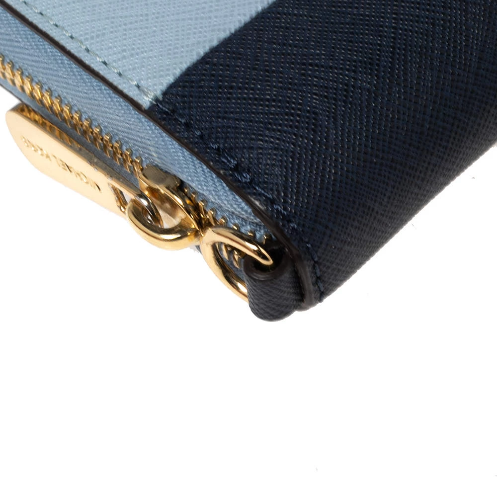 Michael Kors Two-Tone Leather Zip Around Wristlet Wallet For Women - Image 9