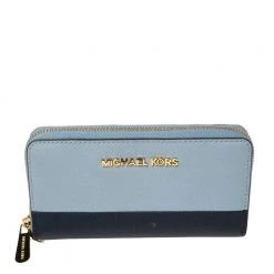 Michael Kors Two-Tone Leather Zip Around Wristlet Wallet For Women