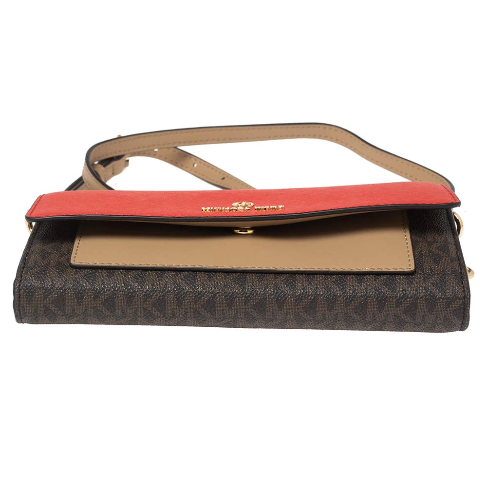 Michael Kors Multicolor Signature Coated Canvas And Leather Jet Set Charm Wallet On Chain For Women - Image 8