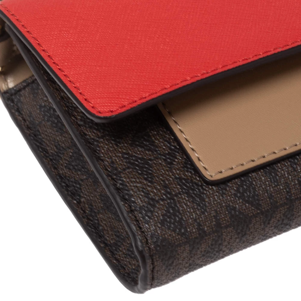 Michael Kors Multicolor Signature Coated Canvas And Leather Jet Set Charm Wallet On Chain For Women - Image 10