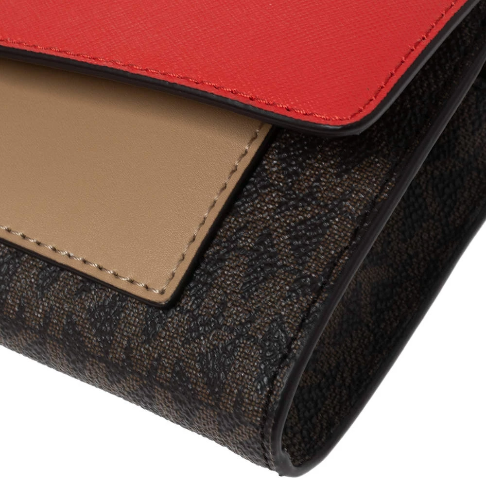 Michael Kors Multicolor Signature Coated Canvas And Leather Jet Set Charm Wallet On Chain For Women - Image 11