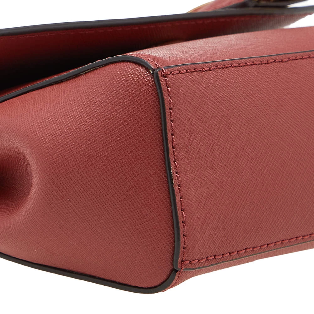 Michael Kors Red Leather Extra Small Ava Crossbody Bag For Women - Image 10