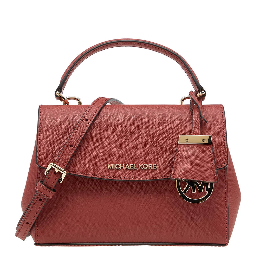 Michael Kors Red Leather Extra Small Ava Crossbody Bag For Women
