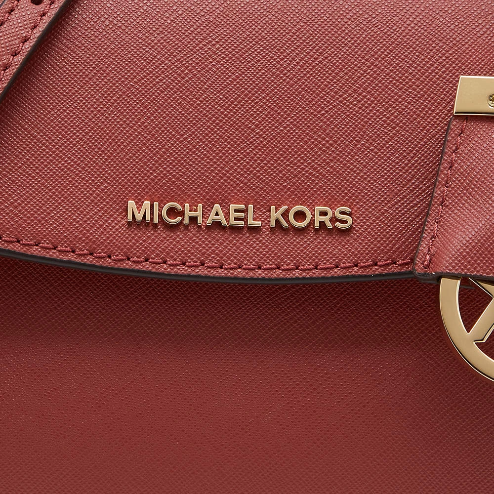 Michael Kors Red Leather Extra Small Ava Crossbody Bag For Women - Image 5