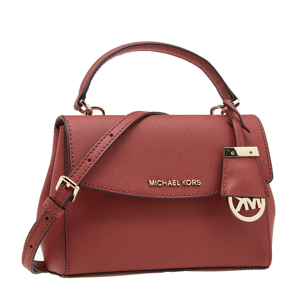 Michael Kors Red Leather Extra Small Ava Crossbody Bag For Women - Image 3