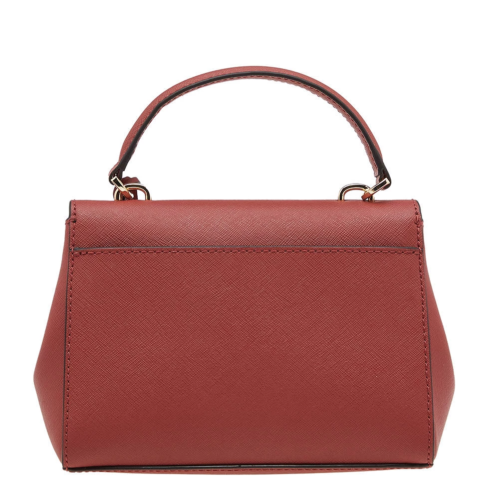 Michael Kors Red Leather Extra Small Ava Crossbody Bag For Women - Image 4