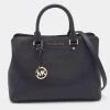 Michael Kors Black Leather Savannah Satchel For Women