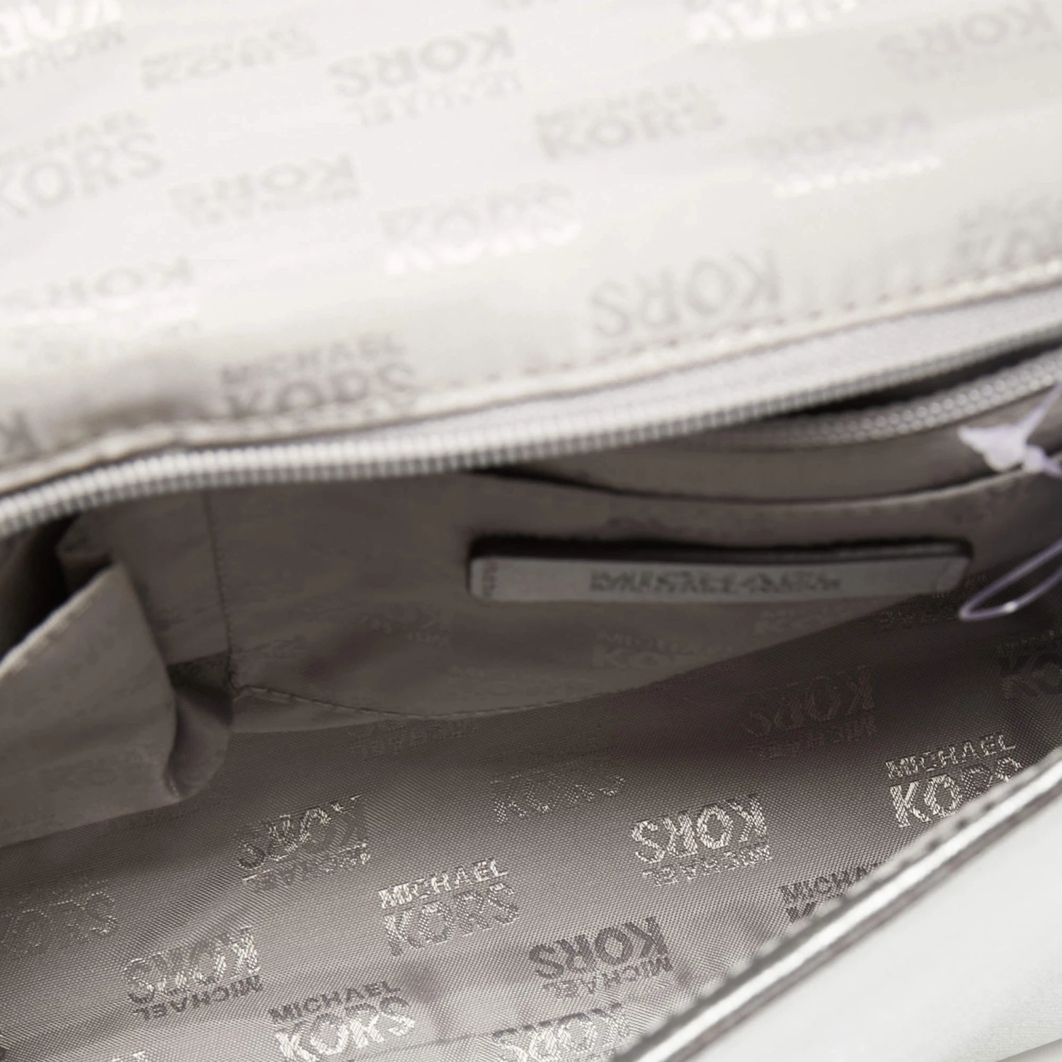 Michael Kors Silver Leather Small Ava Crystals Embellished Top Handle Bag For Women - Image 8