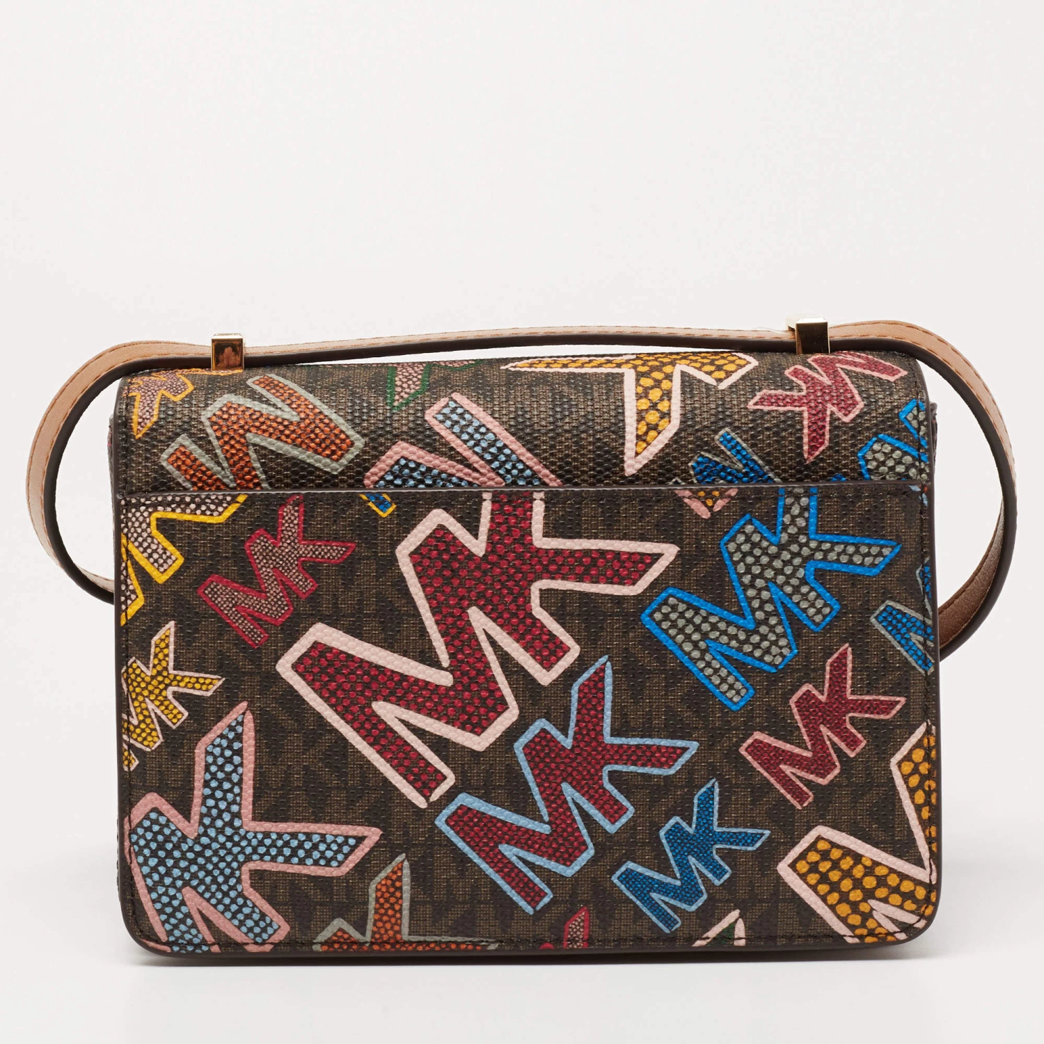 Michael Kors Multicolor Grafitti Print Coated Canvas And Leather Crossbody Bag For Women - Image 4