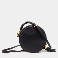 Michael Kors Black Leather Canteen Crossbody Bag For Women