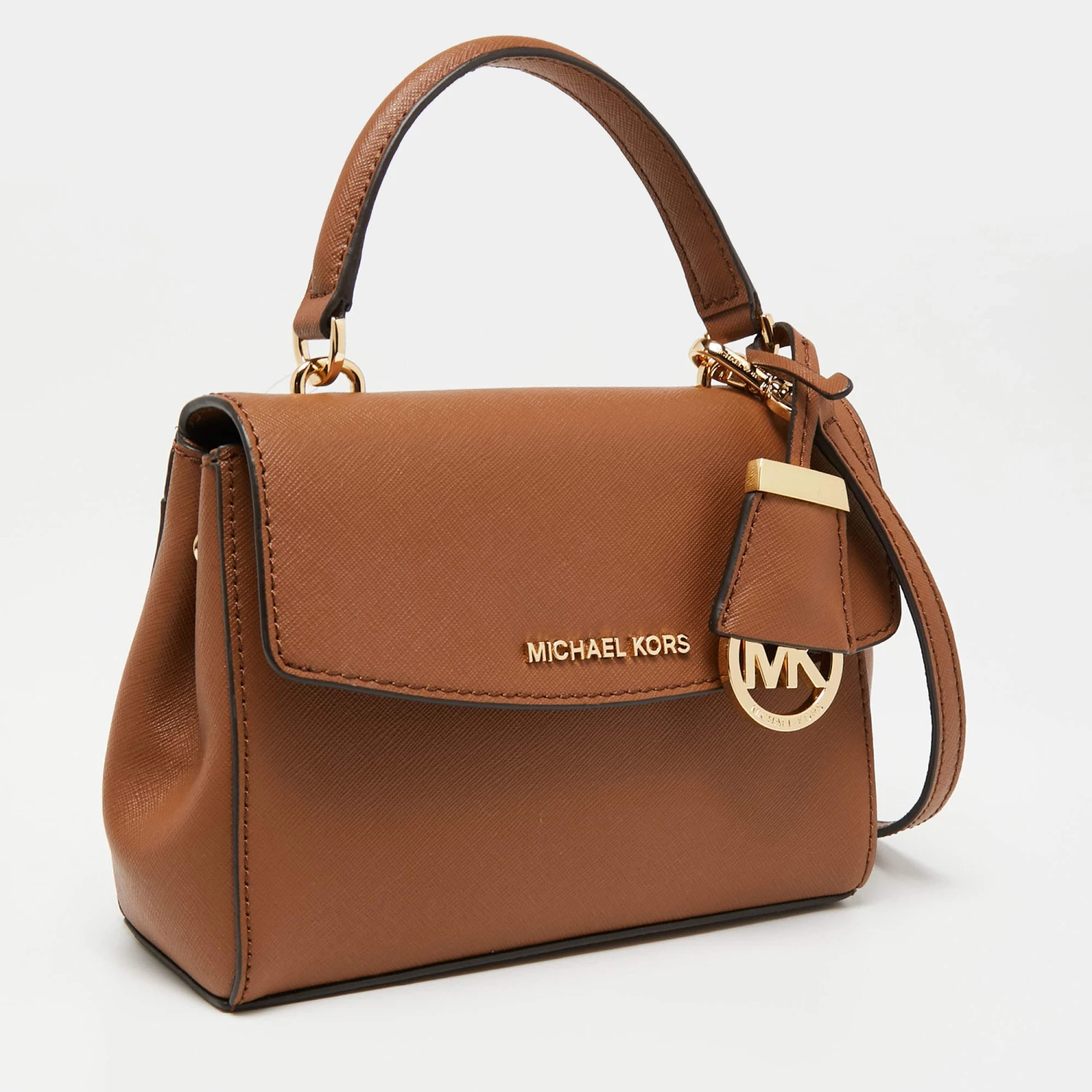Michael Kors Tan Leather Extra Small Ava Crossbody Bag For Women - Image 3
