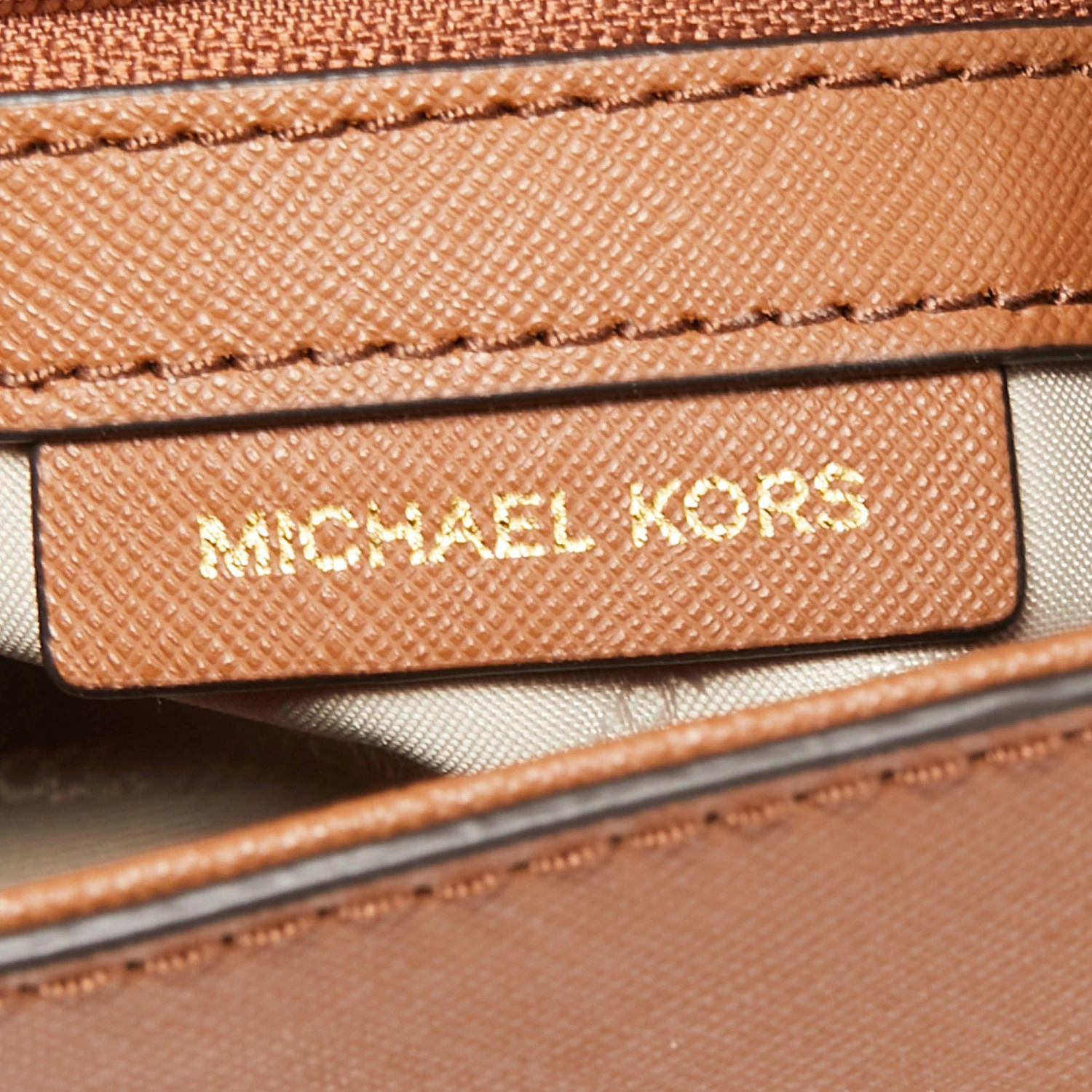 Michael Kors Tan Leather Extra Small Ava Crossbody Bag For Women - Image 8