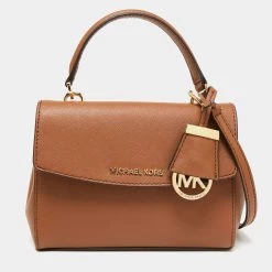 Michael Kors Tan Leather Extra Small Ava Crossbody Bag For Women