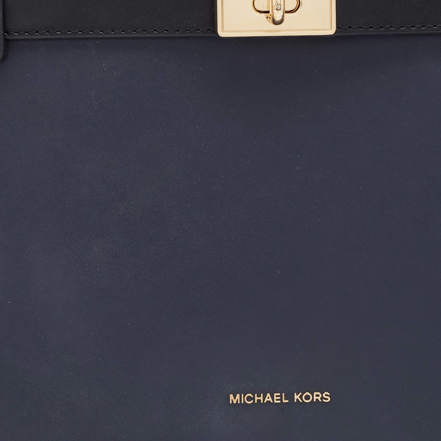 Michael Kors Navy Blue/Black Leather Small Tatiana Satchel For Women - Image 5