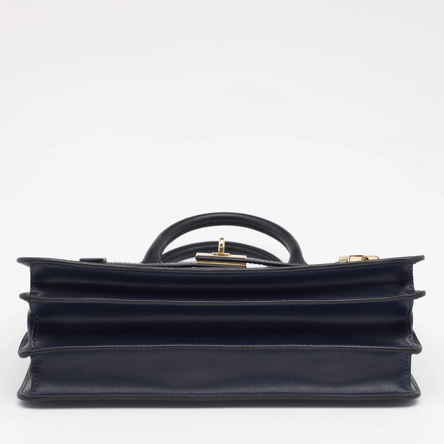 Michael Kors Navy Blue/Black Leather Small Tatiana Satchel For Women - Image 6