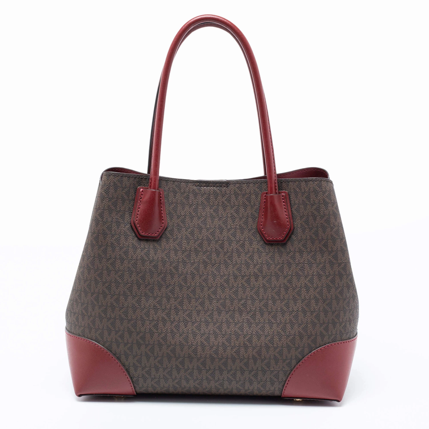 Michael Kors Brown Signature Coated Canvas And Leather Mercer Gallery Satchel For Women - Image 4